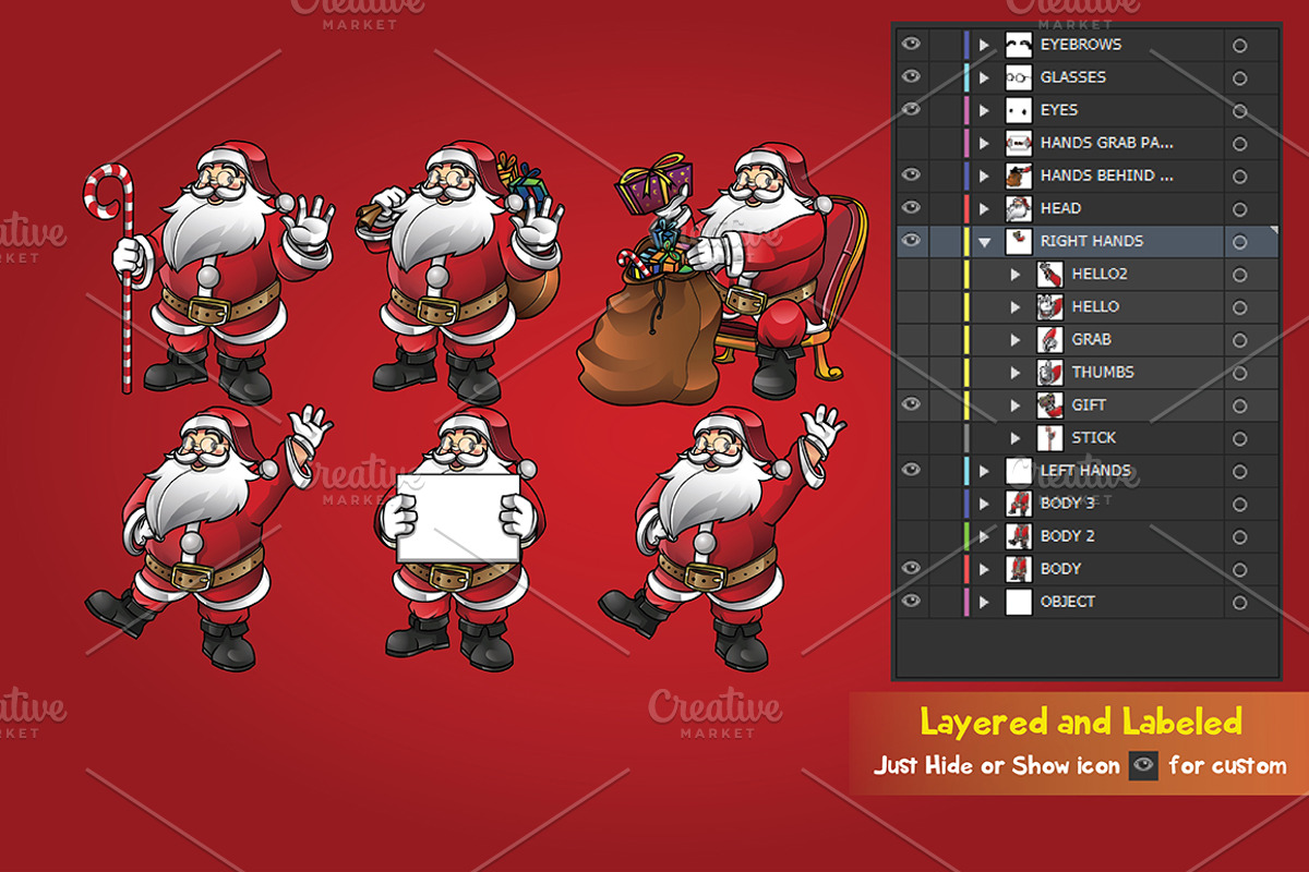 Santa Claus Mascot KIT, an Illustration by Diditpranata (Photo 2 of 5)