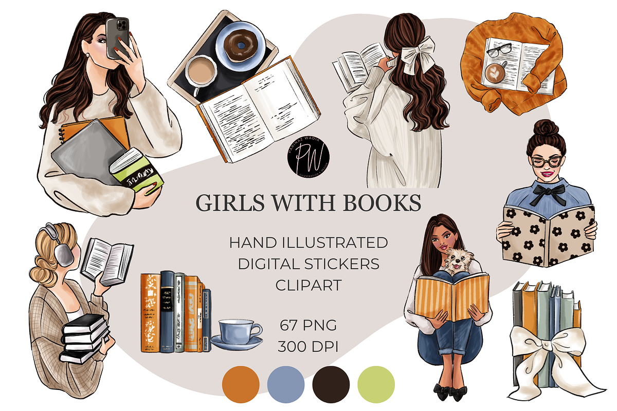 Girls with Books, a Person Illustration by Parinaz Wadia Design (Photo 1 of 11)