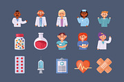 Nurse Cute Illustrations Set, a Healthcare Illustration by studiogstock (Thumbnail 1 of 4)