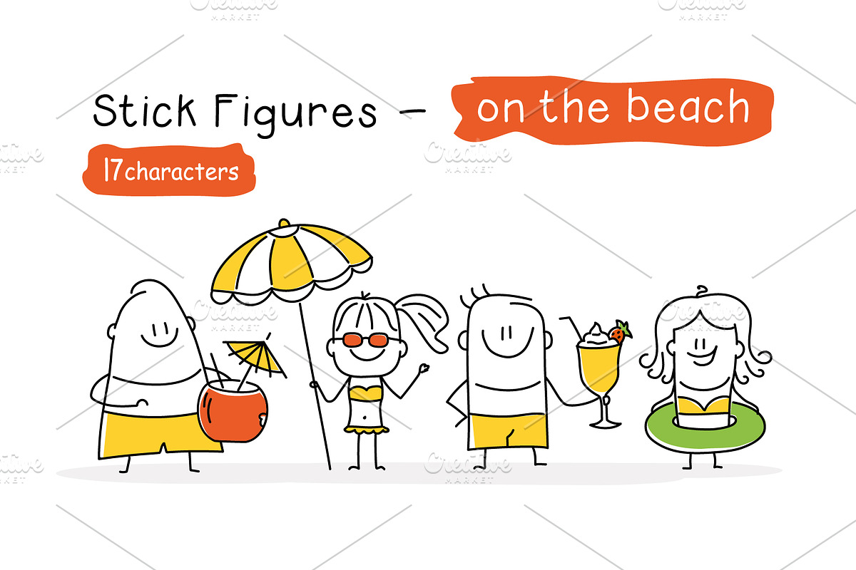 Stick Figures on the beach, a Person Illustration by Anna Semenchenko (Photo 1 of 4)