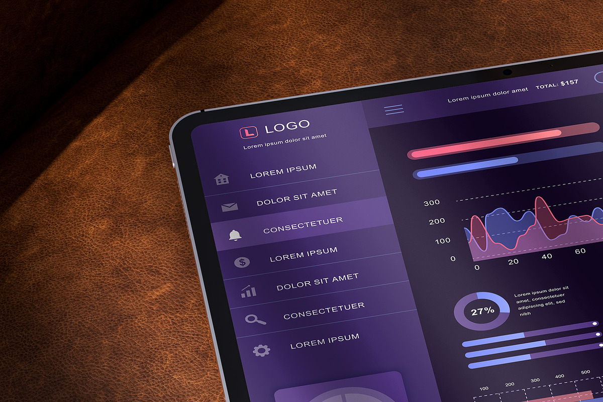 Premium iPad Pro Mockup Pack 6 views, an iPad Mockup by Illusiongraphic (Photo 16 of 16)