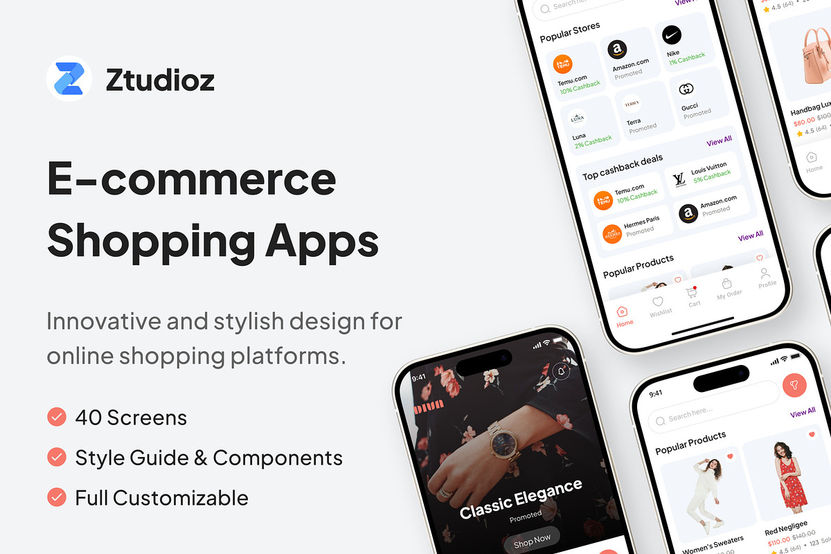 Diva - Women Online Shop App UI Kit, an UI Kit Template by Ztudioz (Photo 1 of 4)
