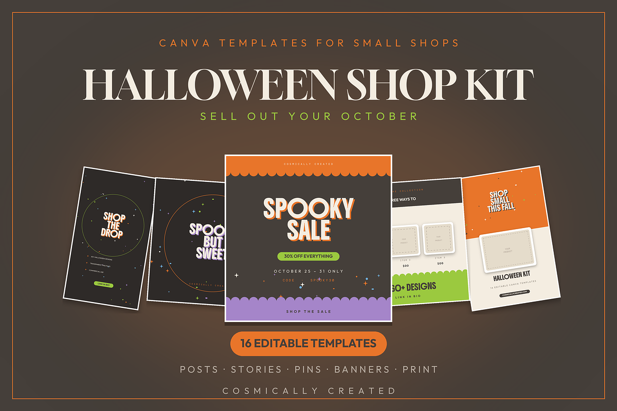 Halloween Shop Kit | 16 Templates, a Social Media Template by Jakayla Digital Co (Photo 1 of 7)