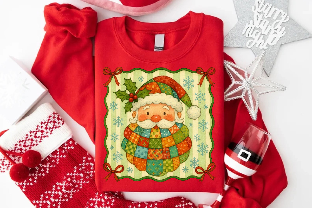 Vintage Santa Claus Face Patchwork P, an Illustration by Libby Wishes (Photo 4 of 8)