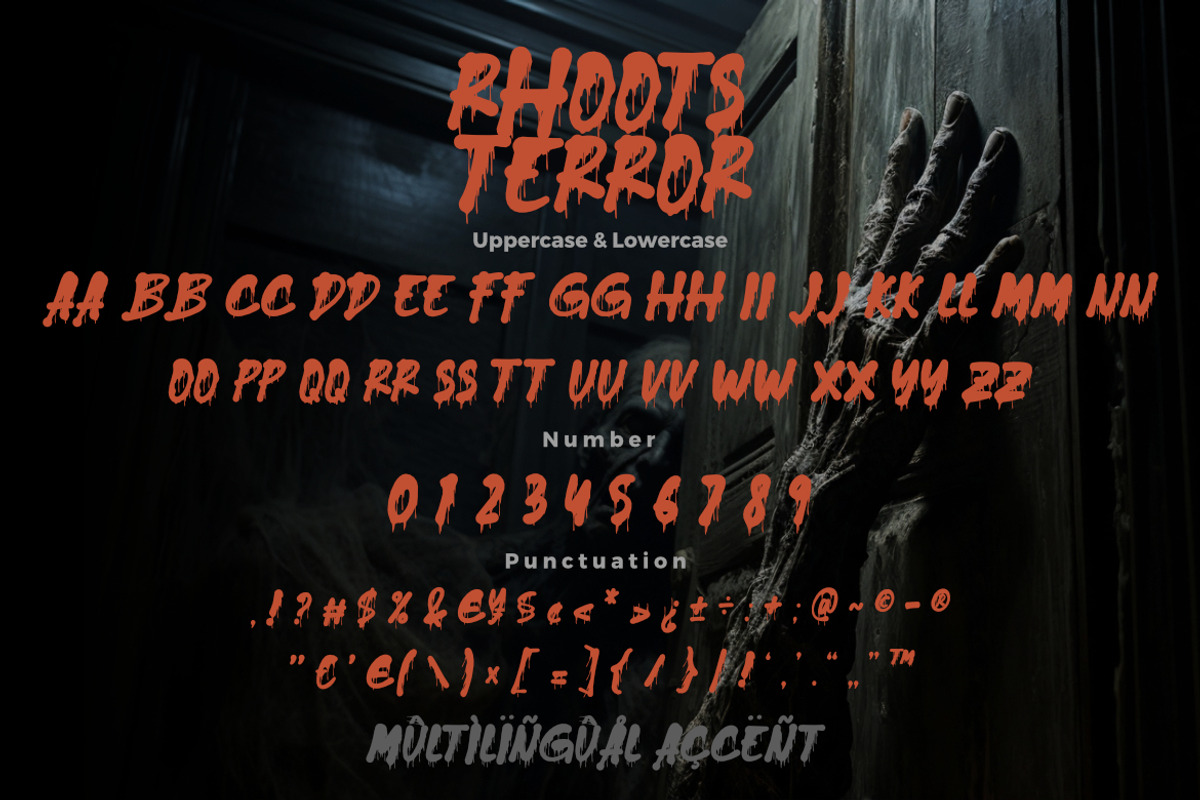 Rhoots Terror - Horror Typeface Font, a Handwritten Font by Bayuktx (Photo 7 of 7)