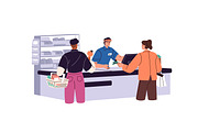 People pay at store checkout set, a Person Illustration by PaperTrident (Thumbnail 10 of 11)