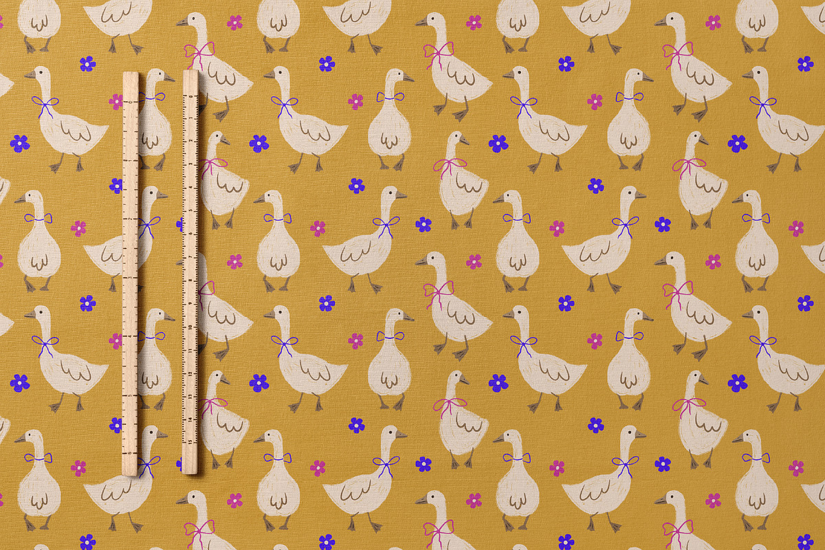 Cute Geese - Seamless Pattern, a Pattern Graphic by Alona Savchuk (Photo 10 of 11)