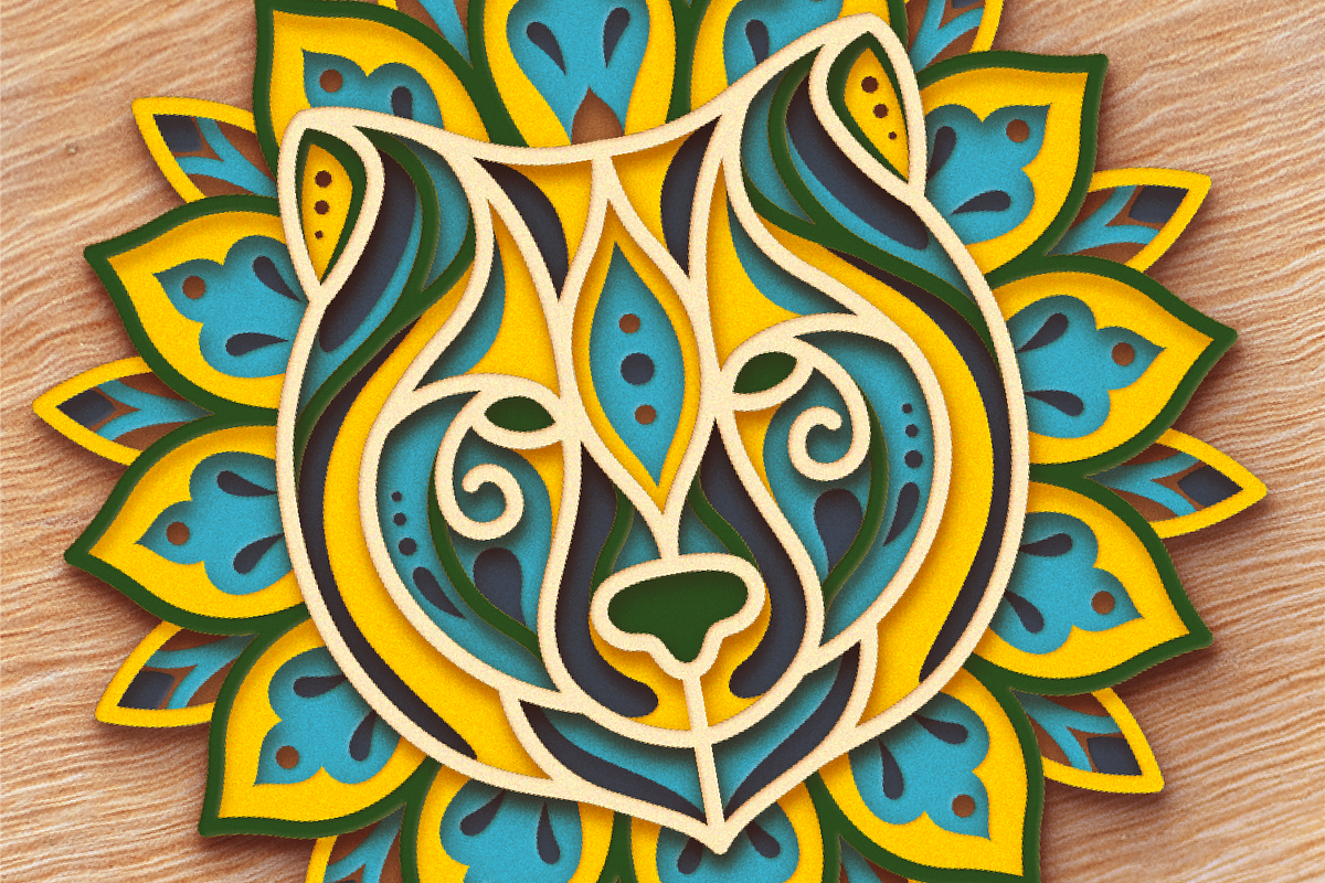 Bear 3D Mandala - SVG Laser cut file, an Object Graphic by Arshad Ali (Photo 4 of 8)