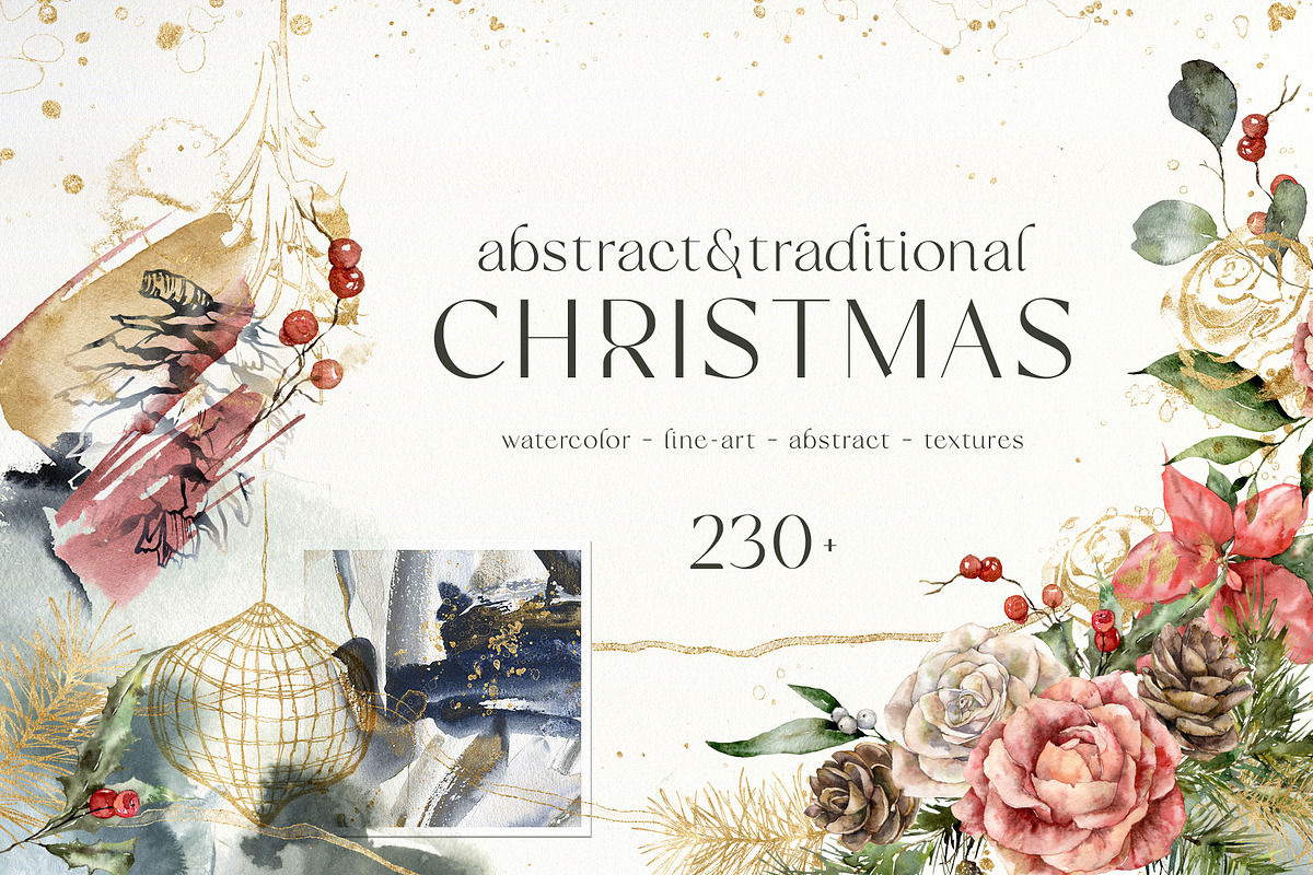 Christmas bundle: textures & flowers, a Texture Illustration by Yuliya Derbisheva (Photo 21 of 33)