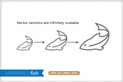 Minimal fish icons, an Outline Icon by Picture Window (Thumbnail 4 of 5)