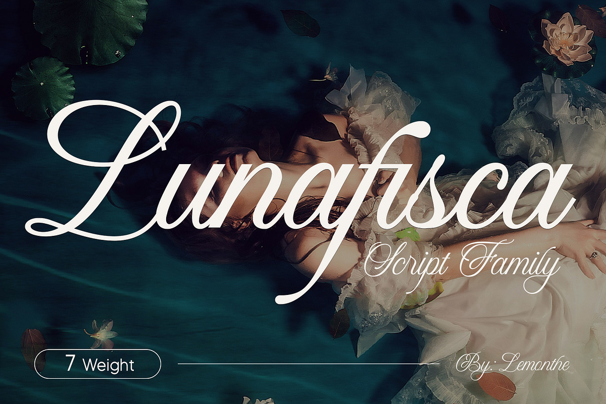 Lunafisca | Script Family, a Script Font by Lemonthe (Photo 1 of 9)