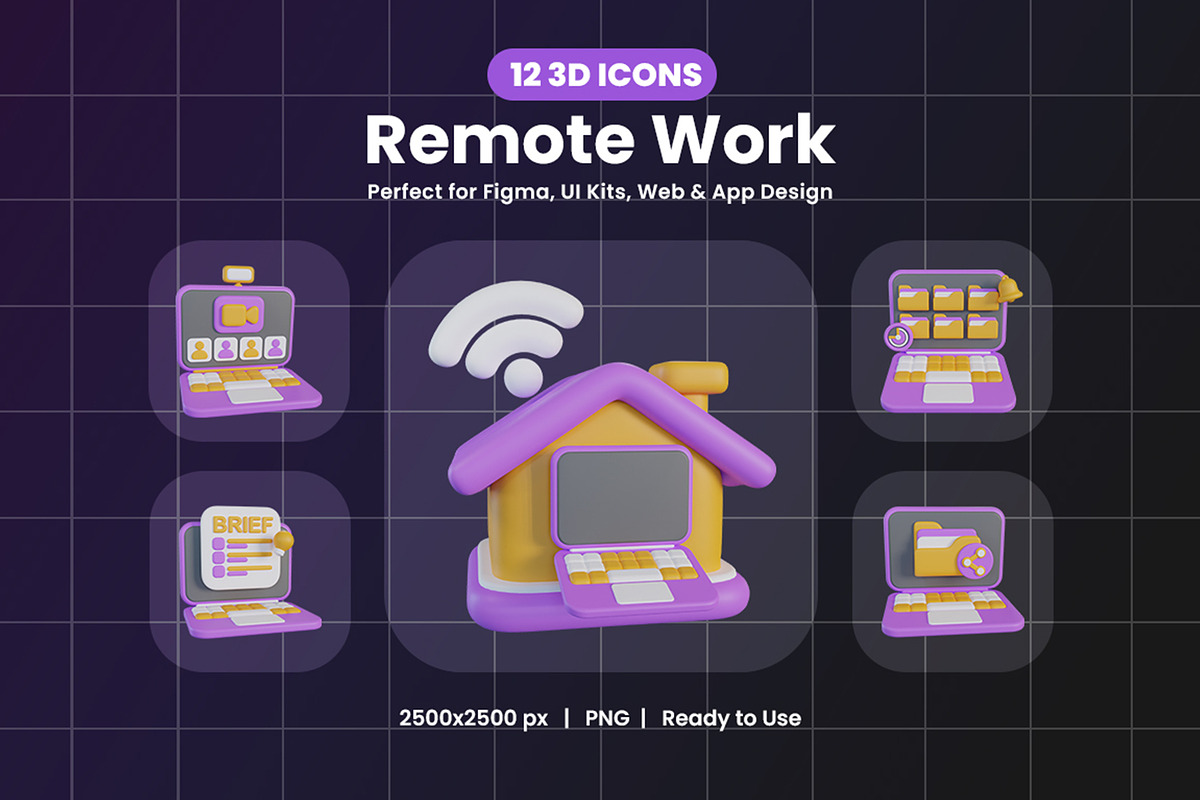 Remote Work 3D Icon, an Object Graphic by Artnivora.Std (Photo 1 of 4)