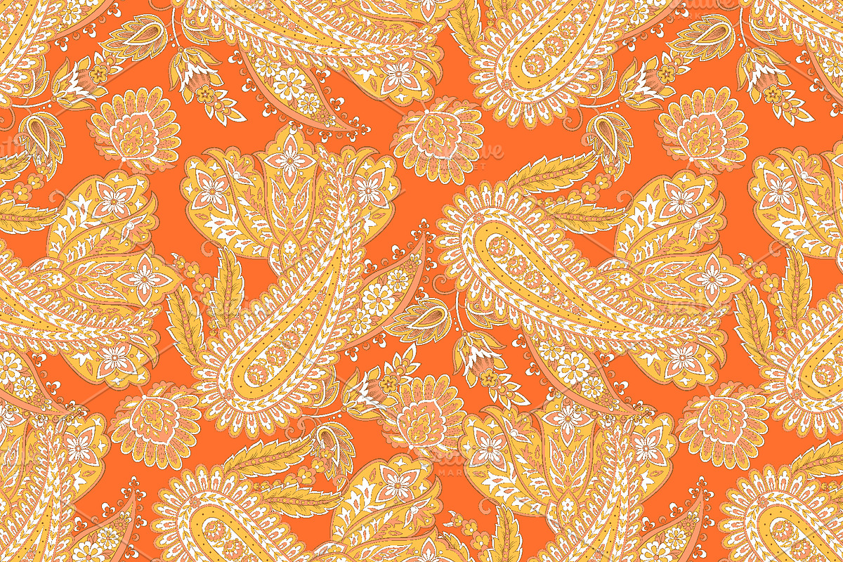 Paisley floral fabric pattern, a Pattern Graphic by antalogiya (Photo 4 of 4)