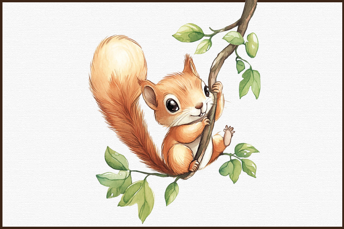 Watercolor Cute Woodland Animals Cli, an Illustration by Sublimation Artist (Photo 3 of 6)