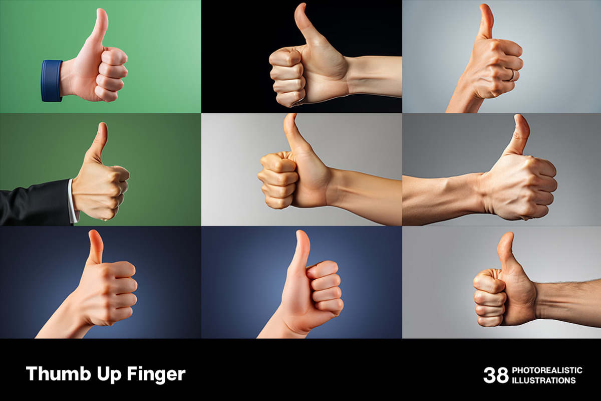 Thumb Up Finger. 38 images, a Person Illustration by Handmadefont (Photo 4 of 10)