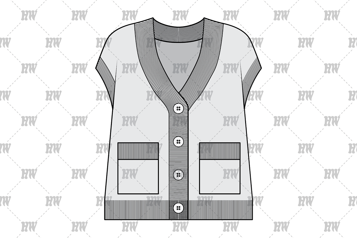 Oversized Sweater Vest Fashion Flat, a Shirt Mockup by haydenwentworth (Photo 2 of 3)