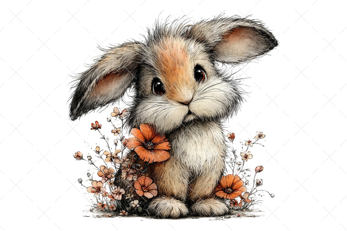 Whimsical Funny Easter Bunny Clipart, an Illustration by Craft Nest (Photo 12 of 12)