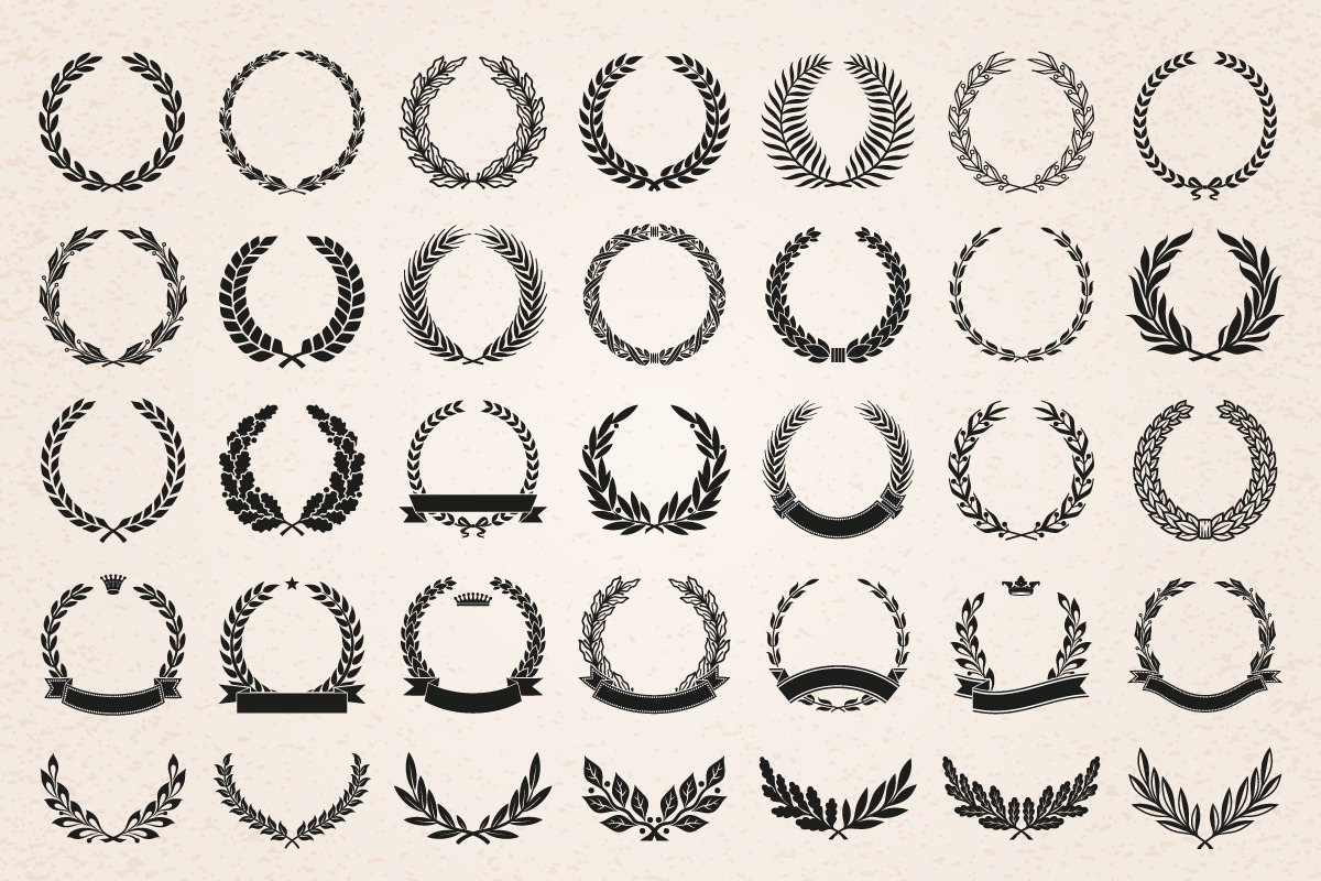 Laurel Wreaths Vector, 35 Elements, an Object Graphic by Digiselector Design Goods (Photo 2 of 5)