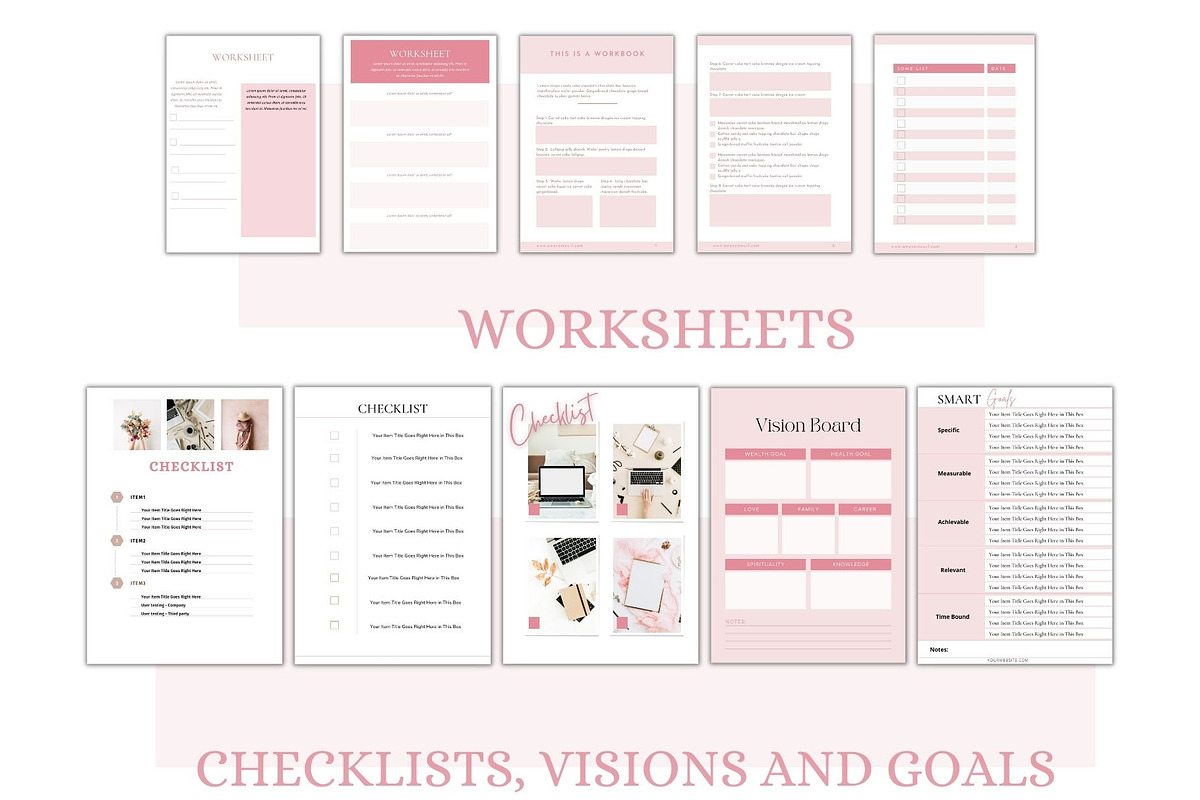 Blush Pink ebook template, workbook, a Books & Magazine Mockup by Millennials Marketing (Photo 3 of 9)