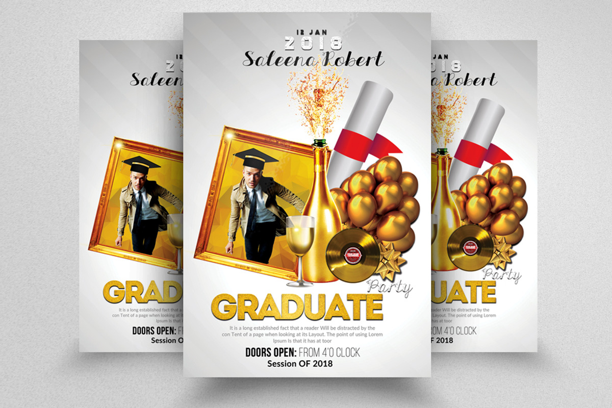 Graduate Party Flyer Template, a Flyer Template by Business Flyers (Photo 1 of 3)