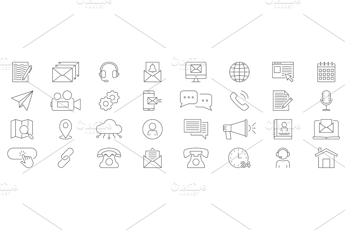 Communication And Technology Icons, a Technology Illustration by Gentle Studio