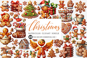 Cute Christmas Gingerbread Man Png, an Illustration by SinaCreation