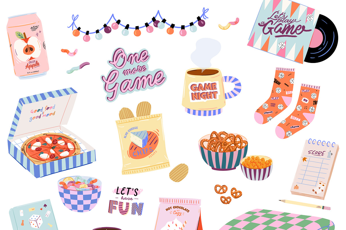 Cozy Game Night Party Clipart Bundle, an Object Graphic by Ruslana Lubenets (Photo 5 of 17)