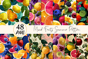 Mixed Fruits Summer Seamless Pattern, a Texture Illustration by DreamPrint404 (Thumbnail 1 of 7)