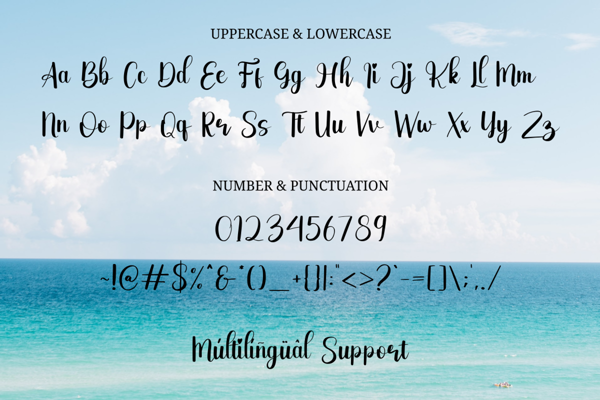 Blue Beach | Handwritten Font, a Script Font by Rissyletter Studio (Photo 7 of 8)