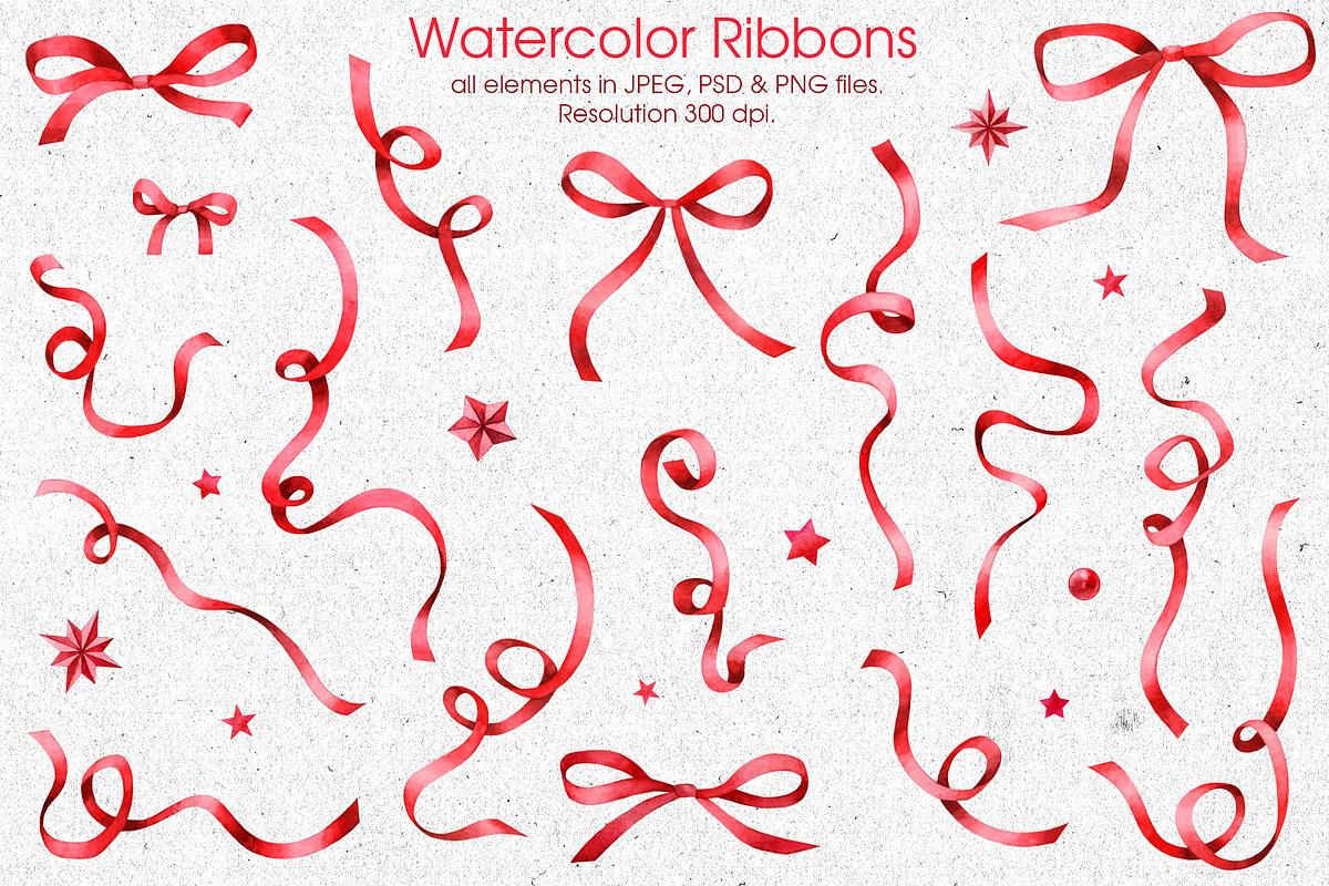 Red ribbons & banners collection, a Decorative Illustration by Anastasia Koba (Photo 6 of 8)