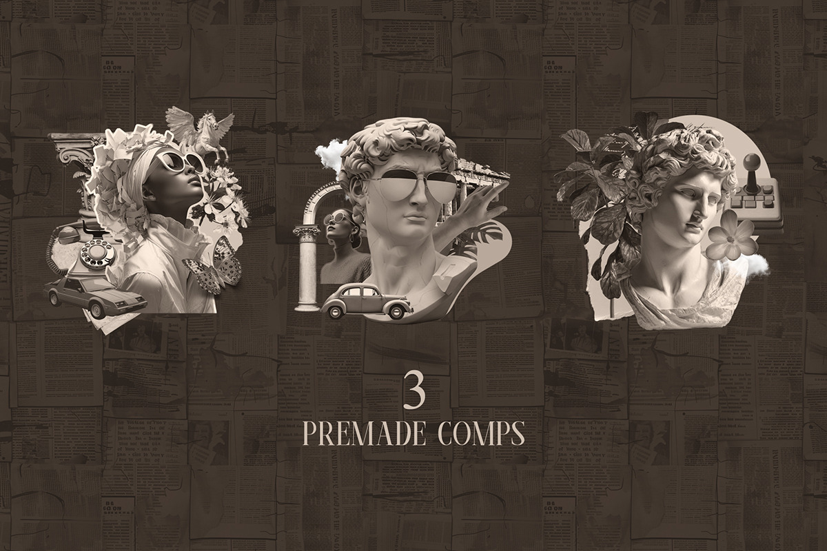 Vintage Collage Creator Kit 750+ PNG, an Object Graphic by iHemalaya (Photo 7 of 10)