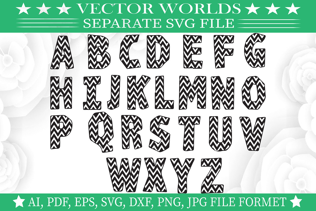 Chevron Letters SVG, Letters SVG, an Object Graphic by VectorWorlds (Photo 1 of 3)