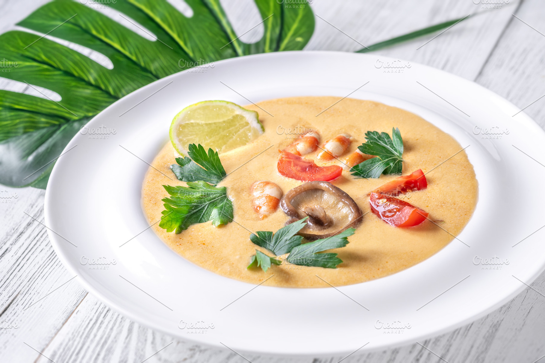 Creamy Tom Yum Soup with Shrimp, a Food & Drink Photo by Alexander Prokopenko