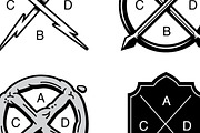 Vector Crossed Initials Icon Set, an Icon by END (Thumbnail 2 of 3)