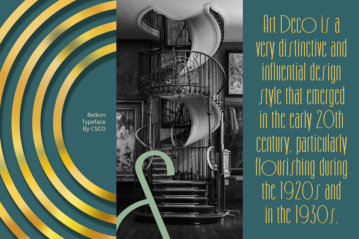 Belkon – Art Deco Font, a Sans Serif Font by Craft Supply Co. (Photo 4 of 8)
