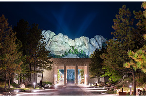 Illuminated Mount Rushmore National, an Arts & Entertainment Photo by Leonid Andronov