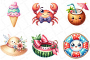Kawaii Summer Beach Clipart Bundle, an Illustration by DreamPrint404 (Thumbnail 2 of 6)