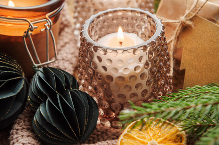 Christmas decoration with candles, a Holiday Photo by Olena Rudo