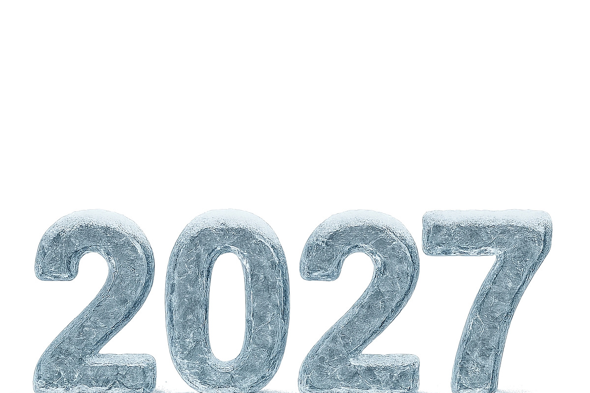 New year ice numbers forming 2027 is, an Illustration by Dvoevnore photos