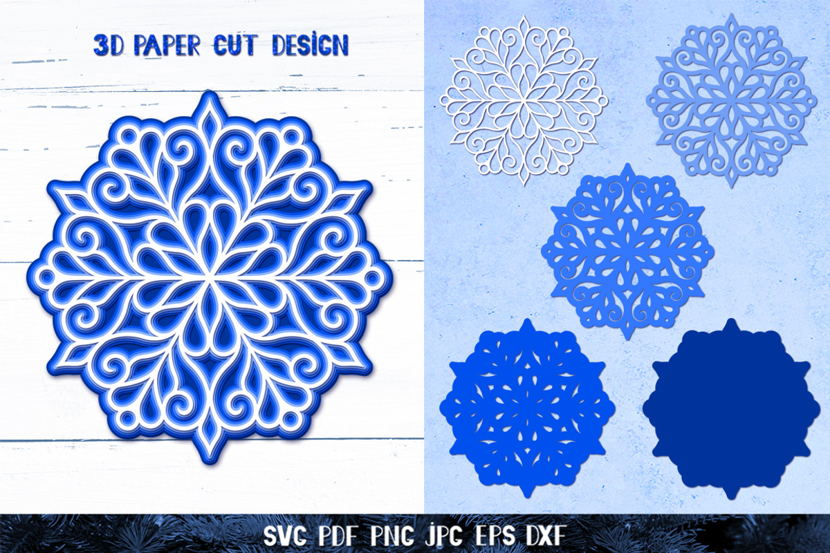 3D Snowflake Paper Cut Collection, a Graphic by Digital_Craftyfox (Photo 9 of 19)