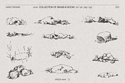 Sketches featuring Grass and Rocks, an Object Graphic by TheMountBirdStudio (Thumbnail 3 of 6)