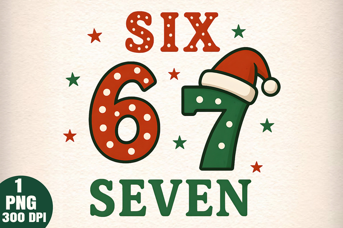 Funny Christmas Six Seven Santa Png, an Illustration by Daily.Designs (Photo 1 of 5)