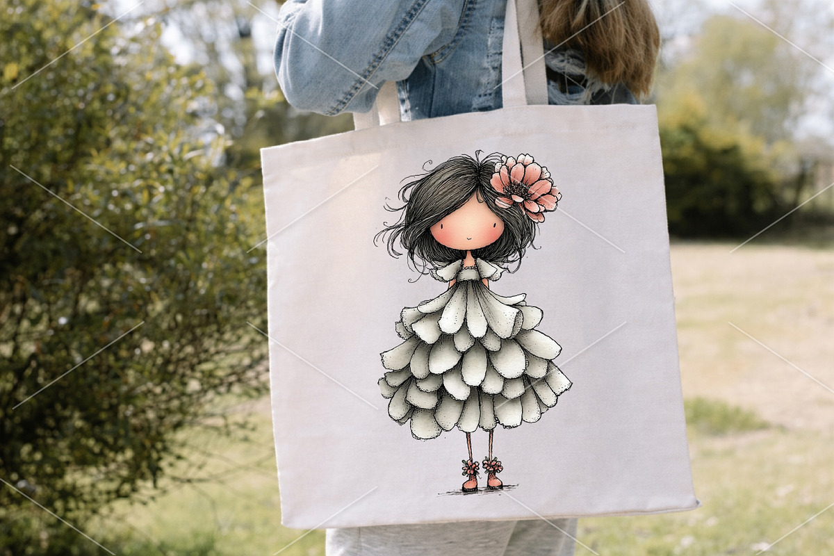 Whimsical Flower Girl Clipart Bundle, an Illustration by Canvas Craft (Photo 7 of 7)