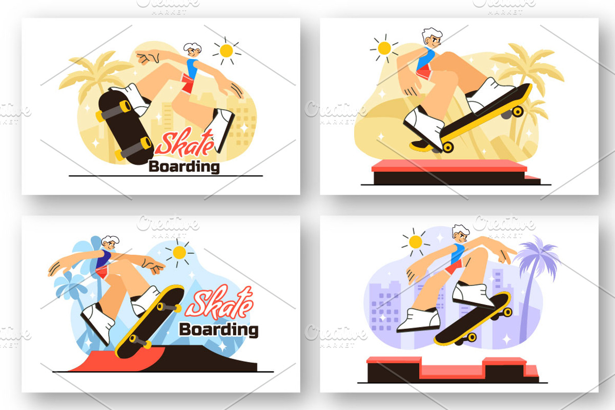 10 Extreme Skateboarding Tricks, a Sport Illustration by denayunebgt (Photo 3 of 4)