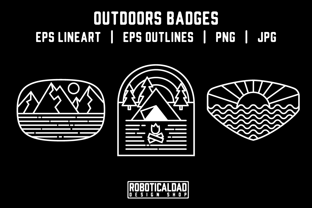 Outdoors Monoline Badges, an Outline Icon by Kuya Carthy Art + Design (Photo 2 of 2)