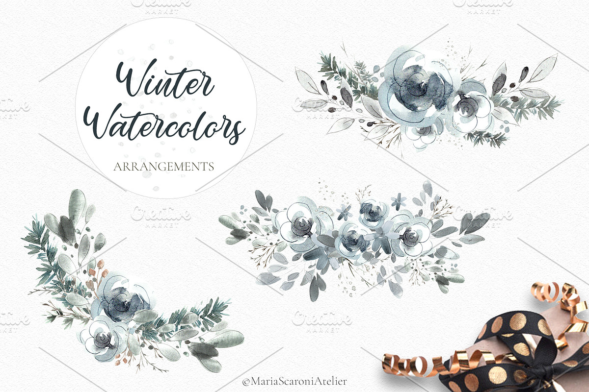 Watercolor Christmas Clipart, a Decorative Illustration by MariaScaroniAtelier (Photo 4 of 10)