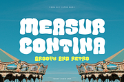 Measur Contina - Groovy Retro Font, a Sans Serif Font by Iqsiart Studio (Thumbnail 1 of 7)
