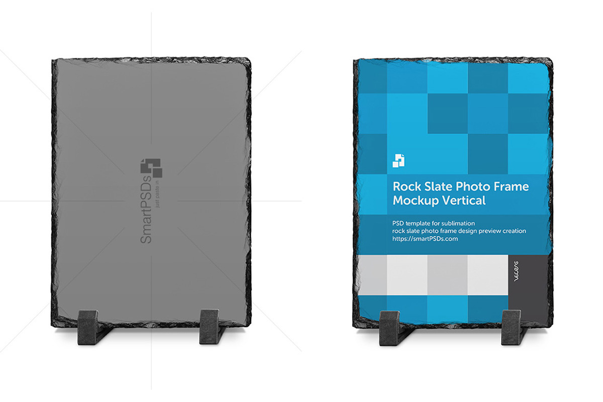 Rock Slate Photo Frame Mockup-3Views, a Household Mockup by VecRas (Photo 1 of 3)