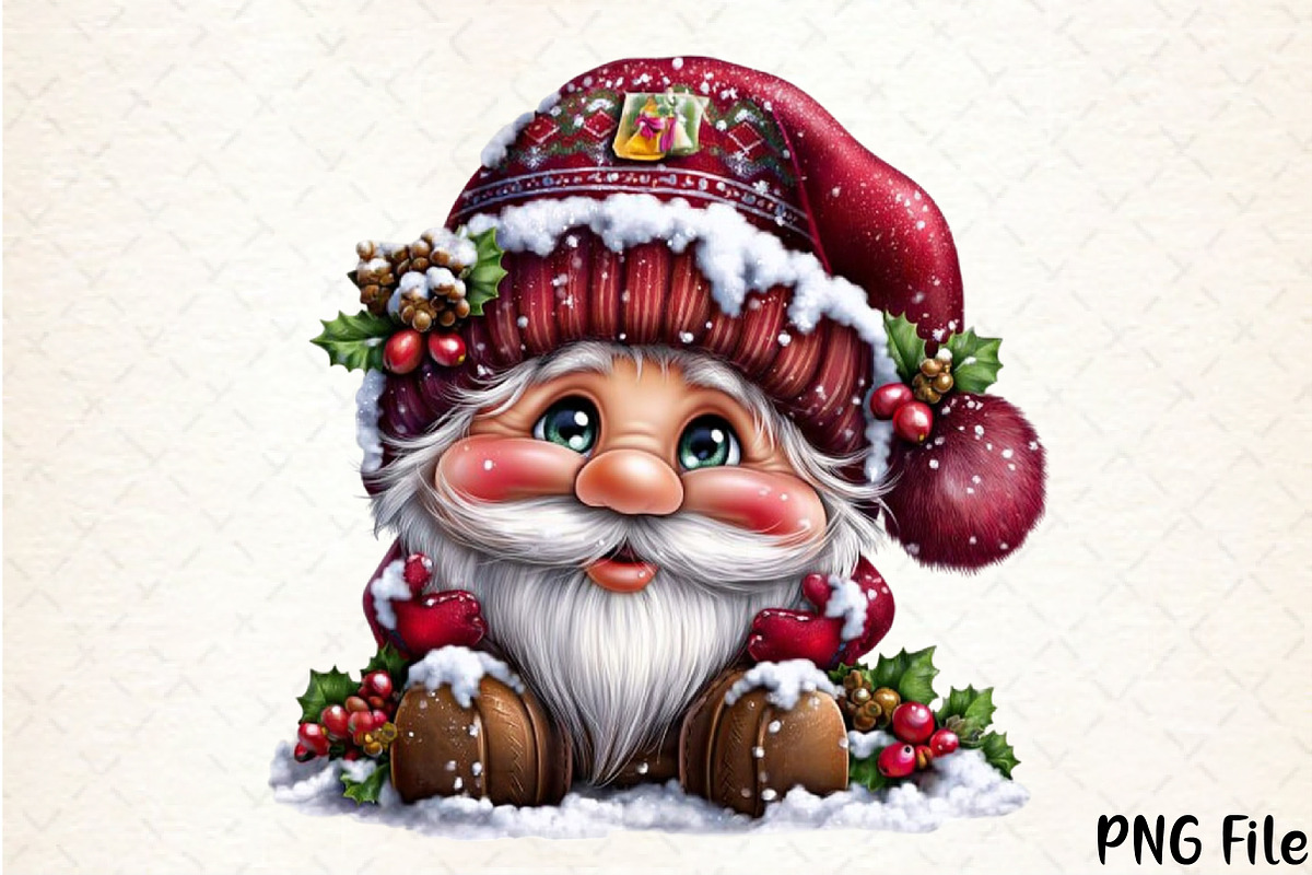 Christmas Gnome Clipart, an Illustration by YA Design (Photo 1 of 4)