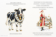 Christmas Farmhouse Clipart, a Seasonal Illustration by Markicha Art (Thumbnail 2 of 5)